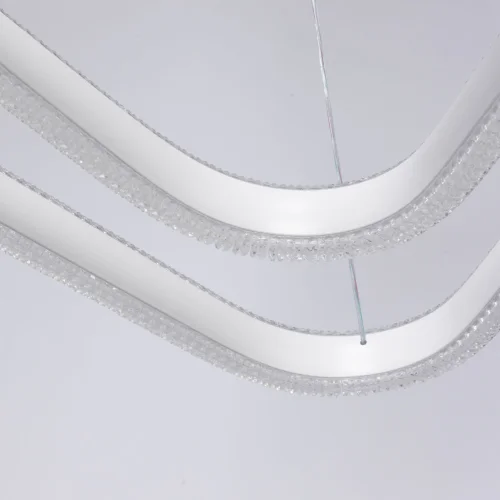 Люстра подвесная LED с пультом Оскар 510015501 DeMarkt белая на 1 лампа, основание белое в стиле современный хай-тек кольца с пультом фото 8